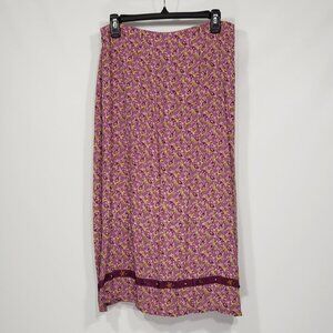April Cornell  Purple Floral Skirt  Size Small  Cottagecore Grandmacore Feminine
